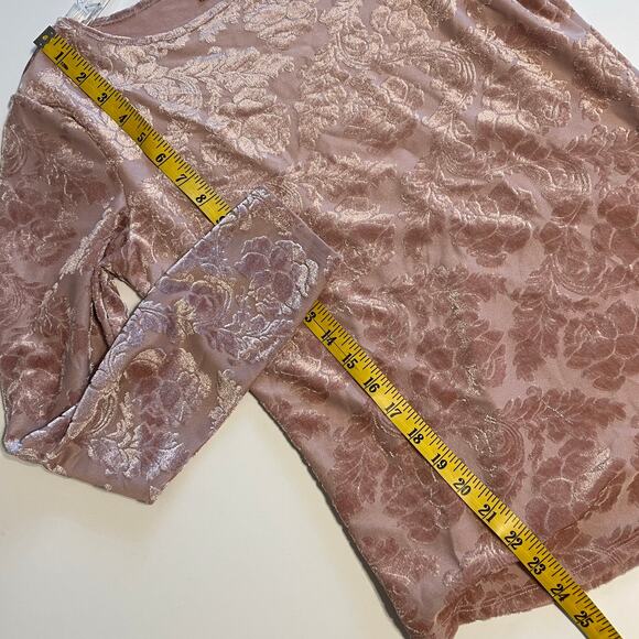 Sundance Delicate Senses Top Womens Small Pink Floral Velvet Burnout Bohemian - Picture 9 of 9